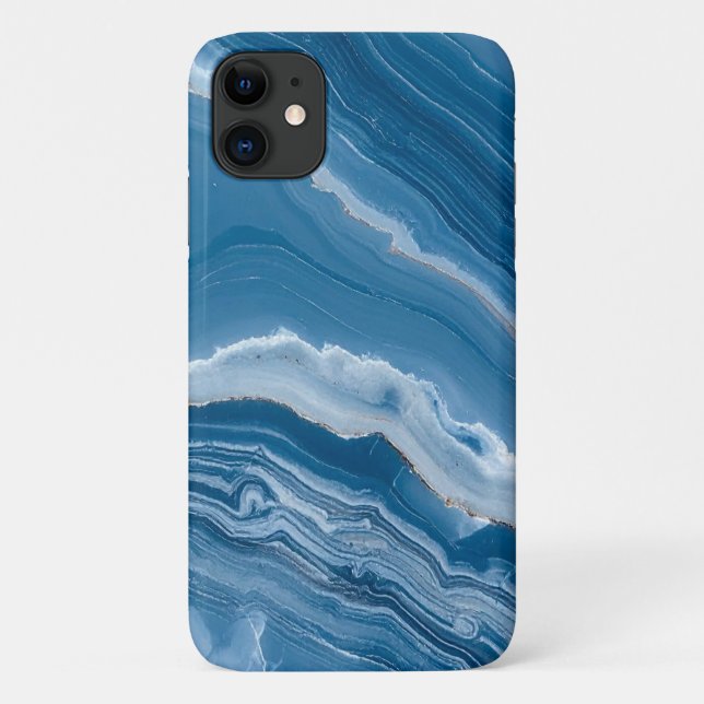 Moderne Stein Staubblau Marmor Case-Mate iPhone Hülle (Rückseite)