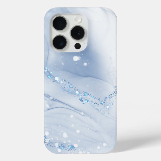 Moderne Stein Staubblau Marmor Case-Mate iPhone Hülle (Rückseite)