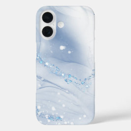 Moderne Stein Staubblau Marmor iPhone 16 Hülle