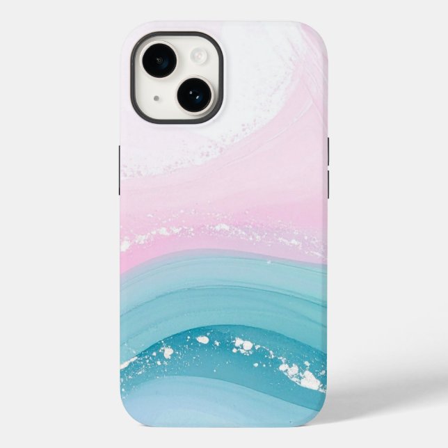 Moderne Stein Staubblau Marmor Case-Mate iPhone Hülle (Rückseite)