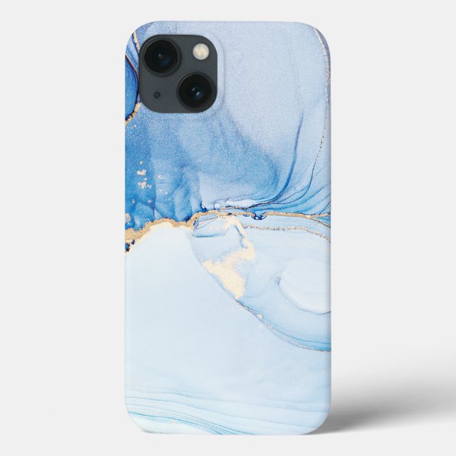 Moderne Stein Staubblau Marmor Case-Mate iPhone Hülle (Rückseite)