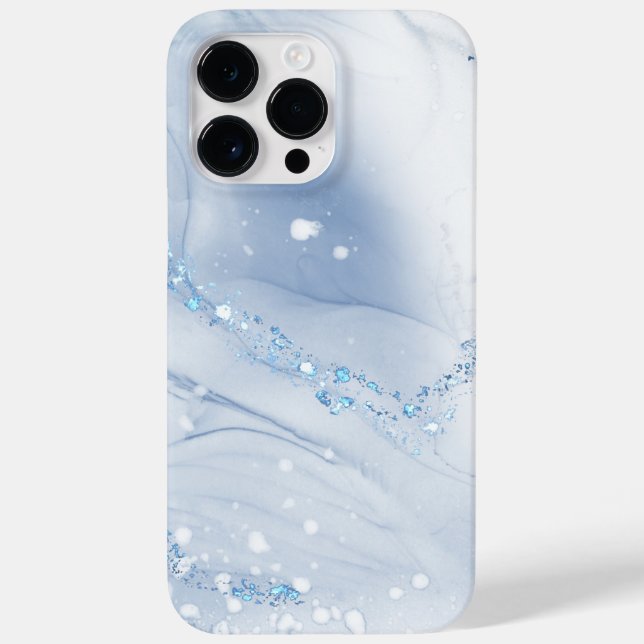 Moderne Stein Staubblau Marmor Case-Mate iPhone Hülle (Rückseite)