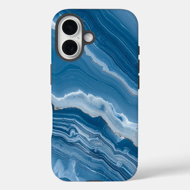 Moderne Stein Staubblau Marmor Case-Mate iPhone Hülle (Rückseite)