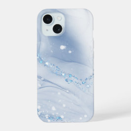 Moderne Stein Staubblau Marmor iPhone 15 Hülle