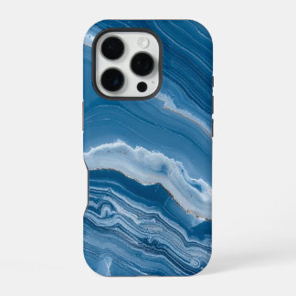 Moderne Stein Staubblau Marmor iPhone 16 Pro Hülle