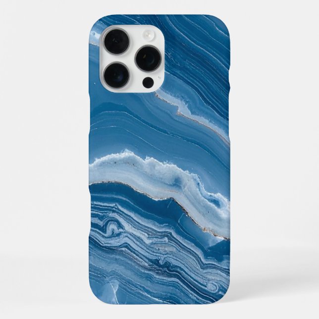 Moderne Stein Staubblau Marmor iPhone Hülle (Rückseite)