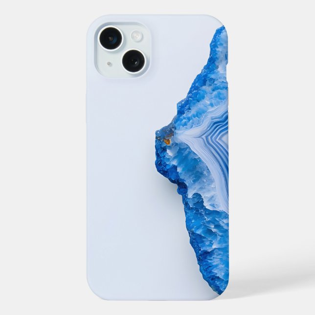 Moderne Stein Staubblau Marmor iPhone Hülle (Rückseite)