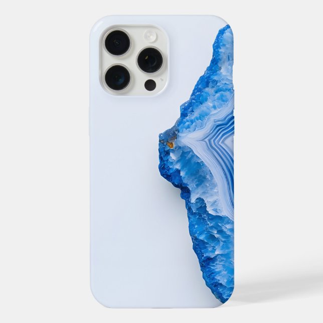Moderne Stein Staubblau Marmor iPhone Hülle (Rückseite)