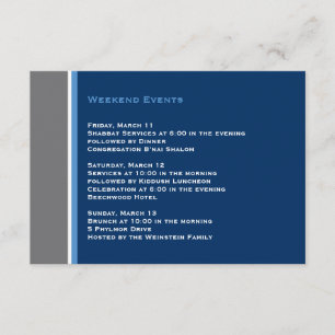 Moderne Stern-Bar Mitzvah Einsatz-Karte Begleitkarte