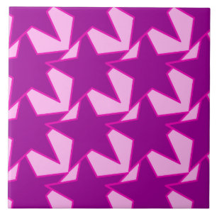 Moderne Stern-Geometrie - Amethyst purpur und rosa Fliese