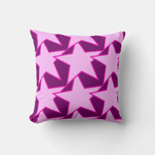 Moderne Stern-Geometrie - rosa und Amethyst purpur Kissen
