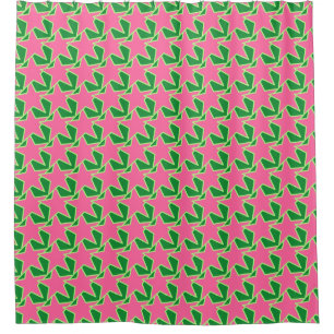 Moderne Stern-Geometrie - Wassermelonen-Pink und G Duschvorhang