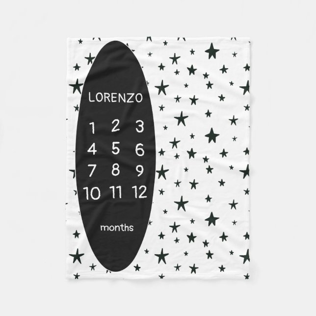 Moderne Sterne Baby Milestone Schuppen Fleecedecke (Vorderseite)