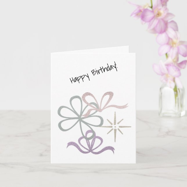 Moderne Sterne & Ribbons Herz-Kreislauf-Karte Karte (Orchidee)