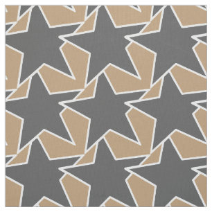 Moderne Sterngeometrie - taupe und grau / grau Stoff