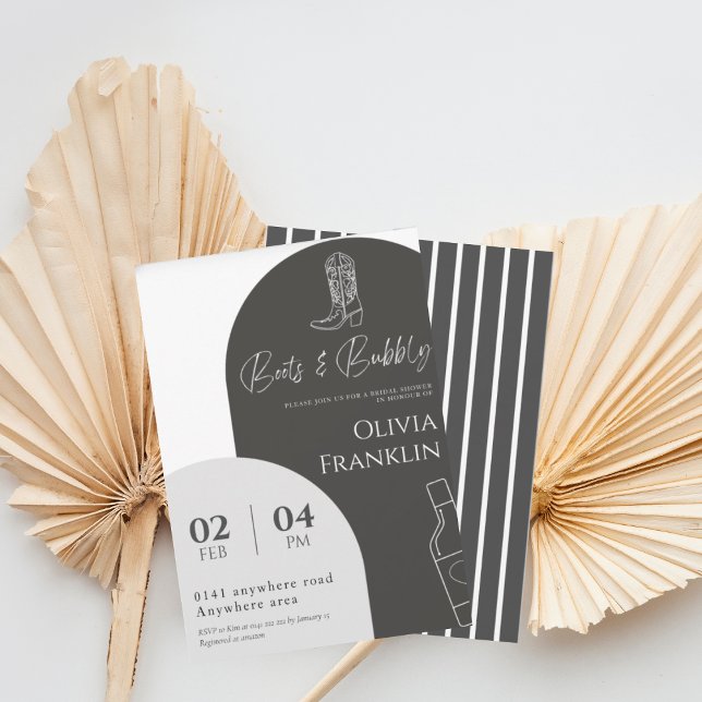 Moderne Stiefel und Brautparty Einladung (Von Creator hochgeladen)