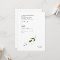 Moderne Stift & Aquarellfarben Hochzeit