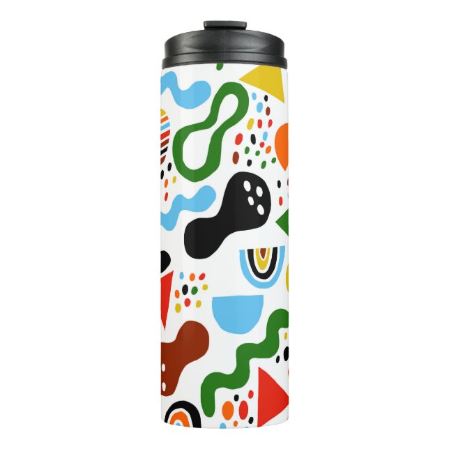 Moderne Stilabstraktion mit Komposition aus  Thermosbecher (Vorderseite)