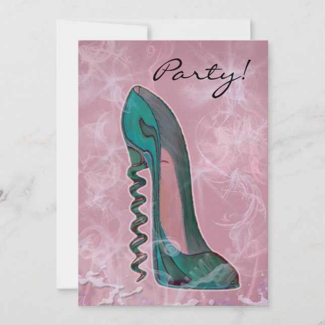Moderne Stiletto Schuhwerk Einladung (Vorderseite)