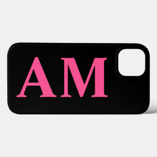 Moderne Stilftige Schwarz-Monogramm-Initialen in H Case-Mate iPhone Hülle