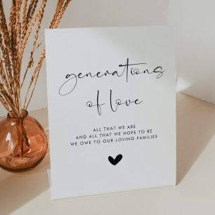 Moderne Stilgenerationen von Liebe Wedding Sign Sockelschild
