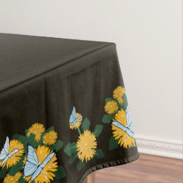 Moderne stilisierte Löwenzahn Schmetterlinge Braun Tischdecke