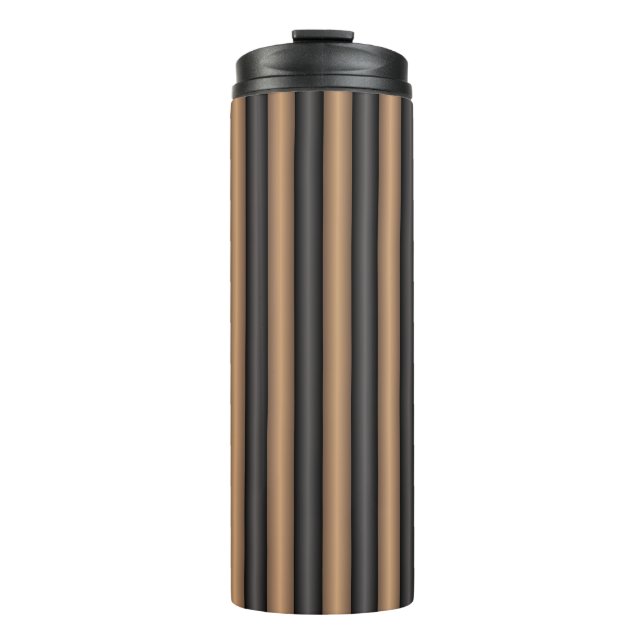 Moderne, stilvoll getoastete braune Streifen mit T Thermosbecher (Vorderseite)
