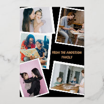 Moderne stilvolle 5-Foto-Familien-Valentinstag