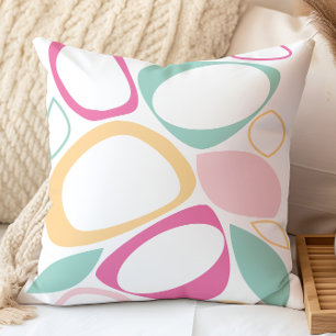 Moderne stilvolle aqua-pink-gelbe abstrakte Muster Kissen