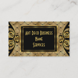 Moderne stilvolle Art Deco Gold Black 1930 Visitenkarte