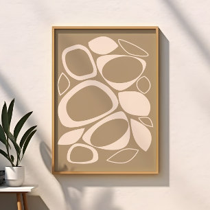 Moderne stilvolle beige cremefarbene abstrakte Mus Poster