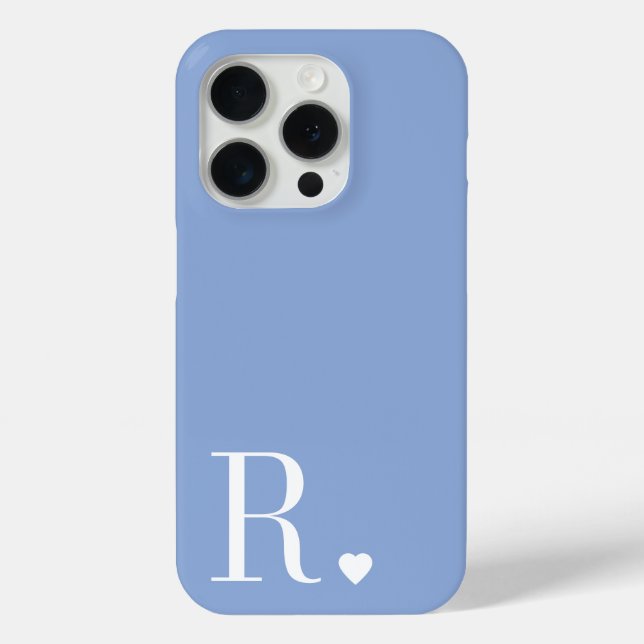 moderne stilvolle blaue Monogramm-Initiale  Case-Mate iPhone Hülle (Rückseite)