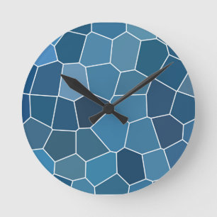Moderne stilvolle blaue Muster Runde Wanduhr