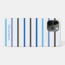 Moderne stilvolle blaue Streifen Custom Case-Mate iPhone Hülle