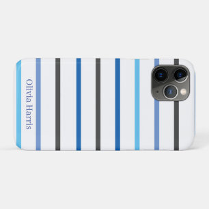 Moderne stilvolle blaue Streifen individuell Case-Mate iPhone Hülle