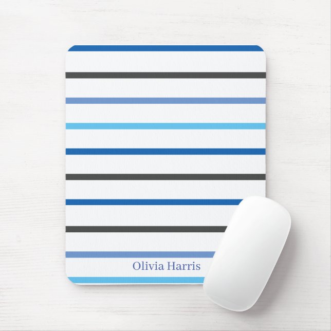 Moderne stilvolle blaue Streifen individuell Mousepad (Mit Mouse)