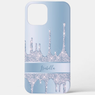 Moderne, stilvolle Blue Glitzer Tropfen maßgeschne Case-Mate iPhone Hülle