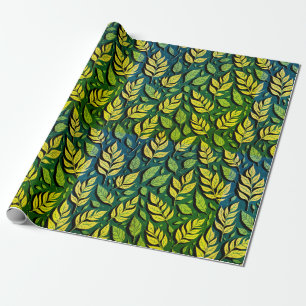 Moderne stilvolle braune Herbstleaves Geschenkpapier