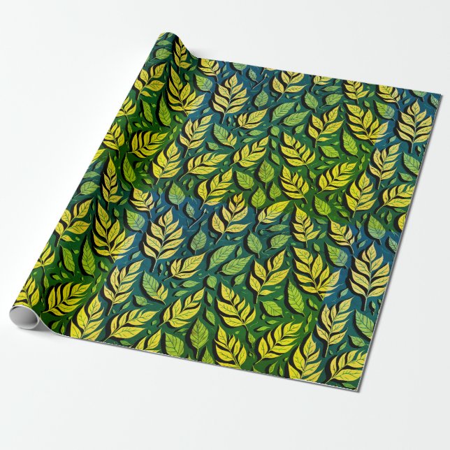 Moderne stilvolle braune Herbstleaves Geschenkpapier (Ungerollt)