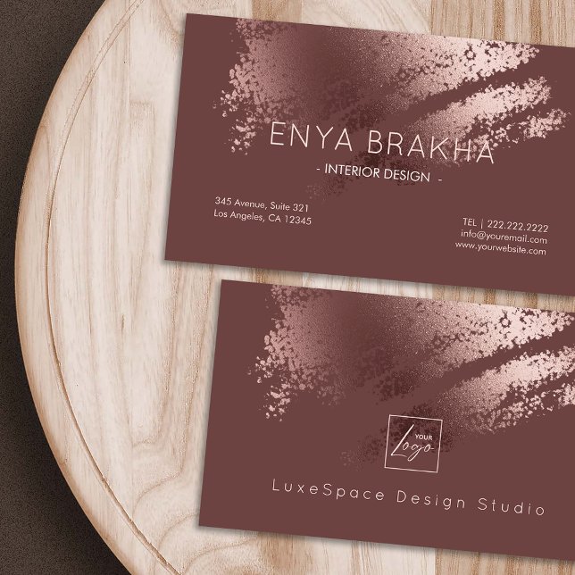 Moderne stilvolle Bronze-Logo Visitenkarte (Modern Stylish Bronze Logo Business Card)