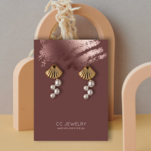 Moderne stilvolle Bronze-Schmuck-Ohrhänger-Auslage Visitenkarte