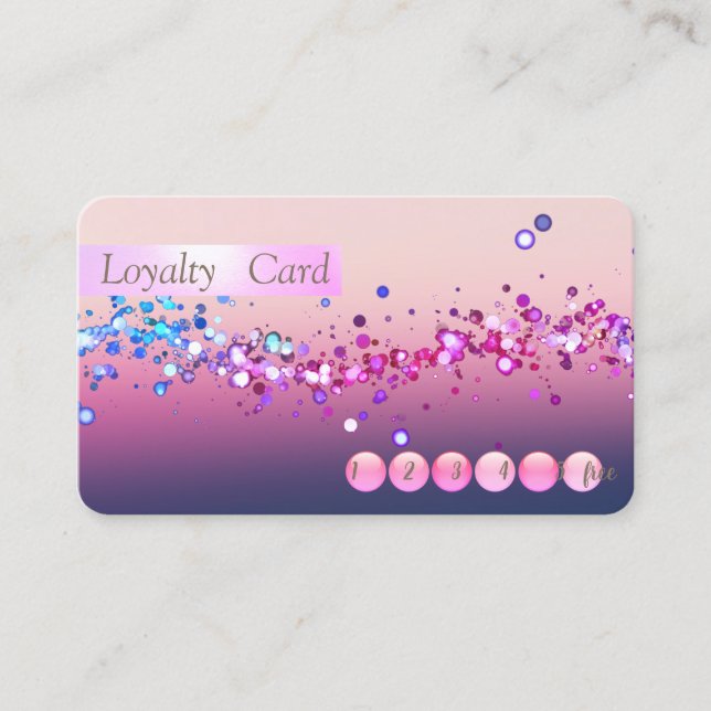 Moderne stilvolle Confetti Loyalty Card Treuekarte (Vorderseite)
