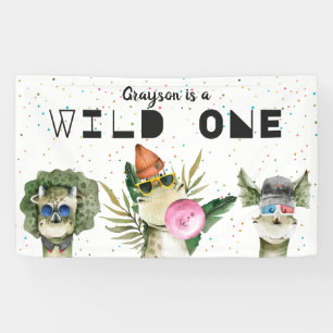 Moderne stilvolle Dinosaurier-Geburtstags-Willkomm Banner