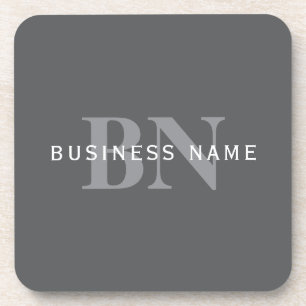 Moderne stilvolle dunkelgraue Monogramm & Name Getränkeuntersetzer