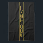 Moderne, stilvolle Editable Gold Text & Line Strei Geschirrtuch<br><div class="desc">Modernes Design, nach Belieben anpassen!</div>