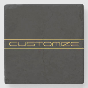 Moderne, stilvolle Editable Gold Text & Line Strei Steinuntersetzer