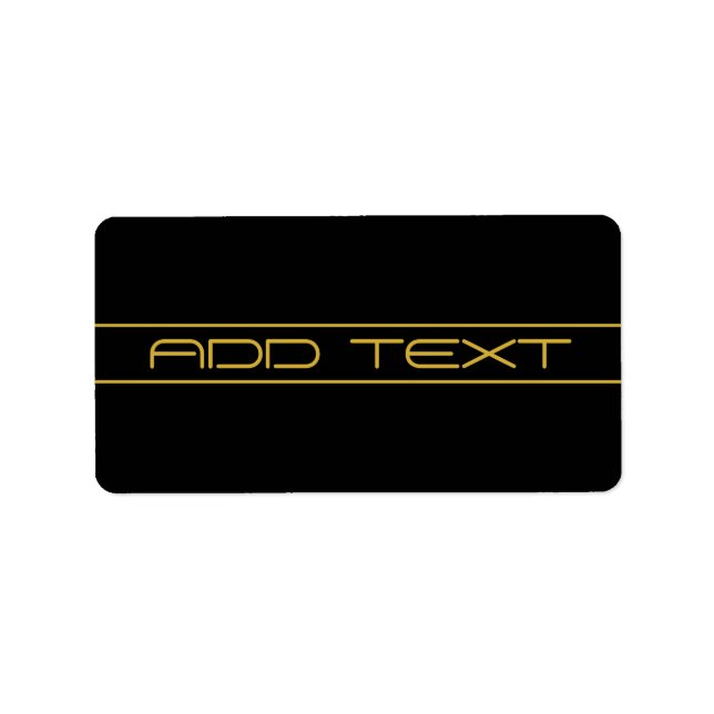 Moderne, stilvolle Editable Gold Text & Stripes Adressaufkleber (Vorne)
