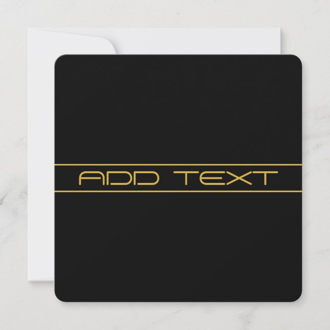 Moderne, stilvolle Editable Gold Text & Stripes Einladung (Vorderseite)