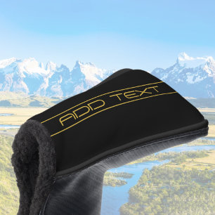 Moderne stilvolle editierbare Goldtext & Streifen Golf Headcover