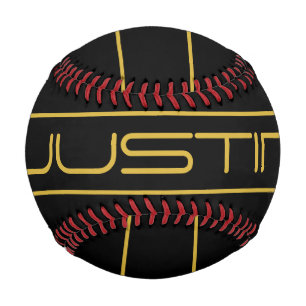 Moderne stilvolle editierbare Goldtext- und Linien Baseball